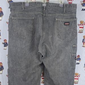 Dickies Workwear black med wash fade baggy leg fit casual work jeans 42/32